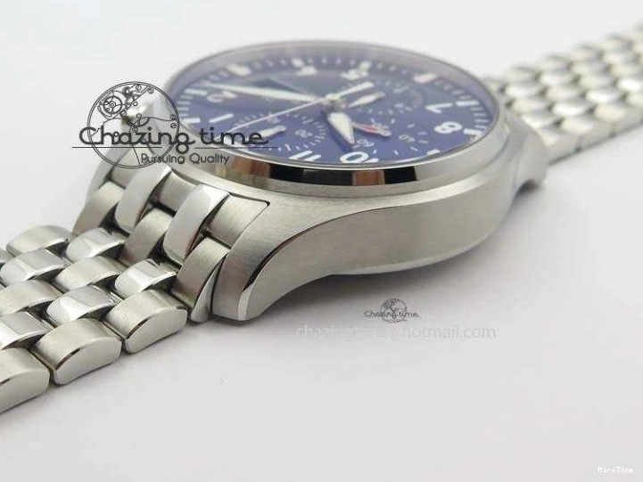 MIROTIME 0808 UrbanChic Pilot Chrono 2016 IW377714 ZF 1:1 Best Edition Blue Dial On SS Bracelet A7750 V 7272
